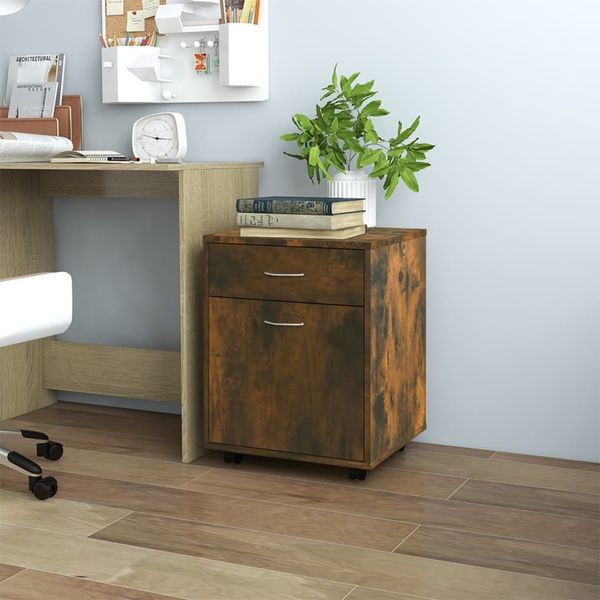 vidaXL Rollschrank Räuchereiche 45x38x54 cm Holzwerkstoff 815963