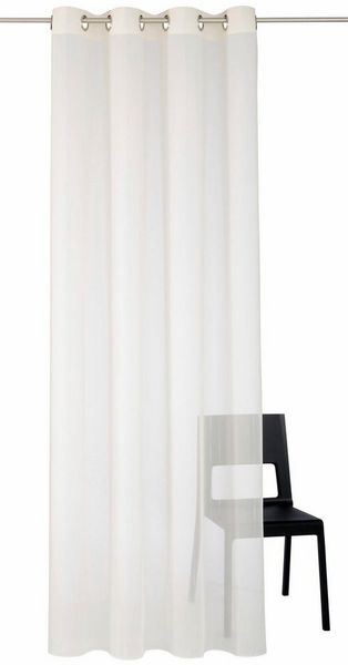 Wirth Gardine Manuela (1 St), Ösen, halbtransparent, Voile, Fertig-Store mit Metallösen nach Maß