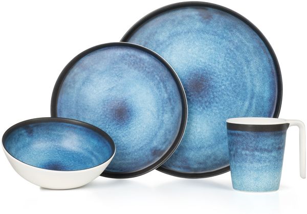Melamin Camping Geschirr Set 4 Personen Deep Ocean Geschirr 4 tlg.