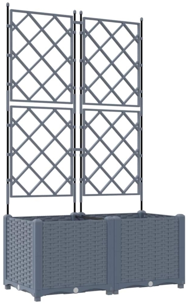 vidaXL Garten-Pflanzgefäß 2 pcs Hellgrau 80 x 40 x 143 cm Stahl 42002884