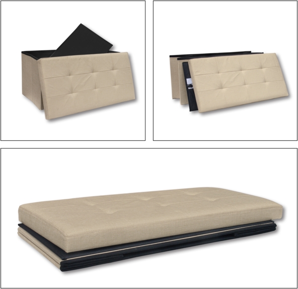 VCM Sitzbank Boxas 921044 Creme H. 38 x B. 76 x T. 38 cm Bild 2