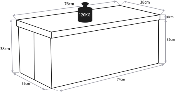 VCM Sitzbank Boxas 921044 Creme H. 38 x B. 76 x T. 38 cm Bild 5