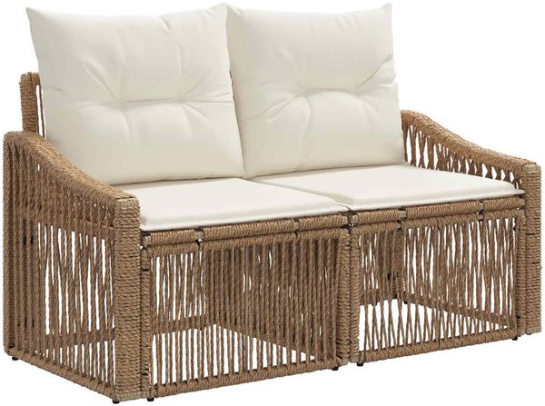vidaXL Gartensofa-set 11 pcs Beige Poly-Rattan 3436041 Bild 3