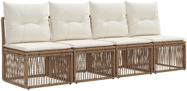 vidaXL Gartensofa-set 11 pcs Beige Poly-Rattan 3436041 Bild 4