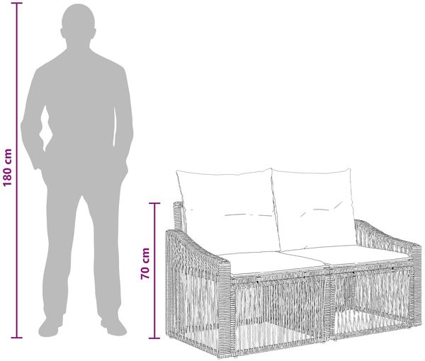 vidaXL Gartensofa-set 11 pcs Beige Poly-Rattan 3436041 Bild 8