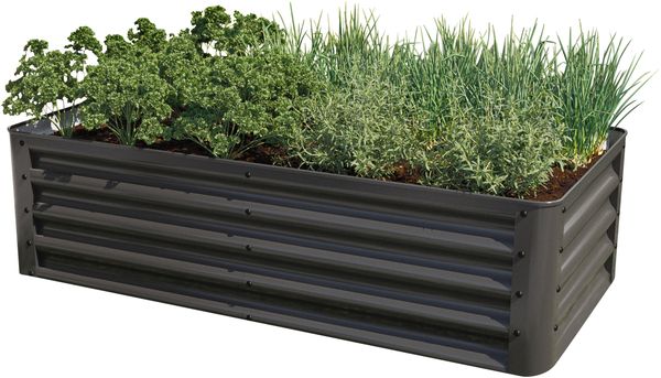 PRIMEYARD Hochbeet LUCA anthrazit Stahlkonstruktion 120x60x35 cm