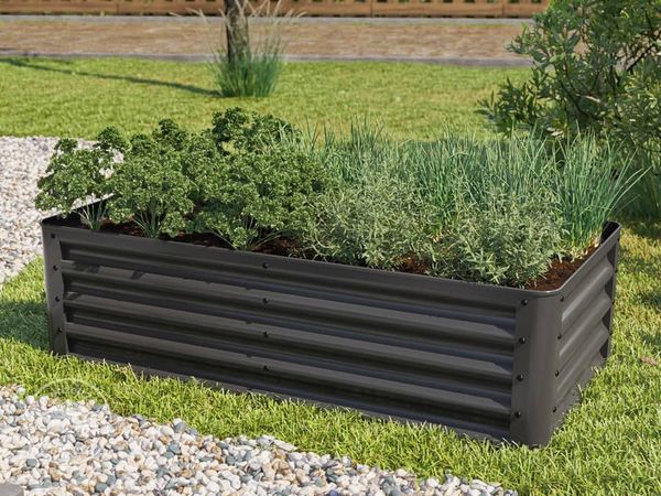 PRIMEYARD Hochbeet LUCA anthrazit Stahlkonstruktion 120x60x35 cm