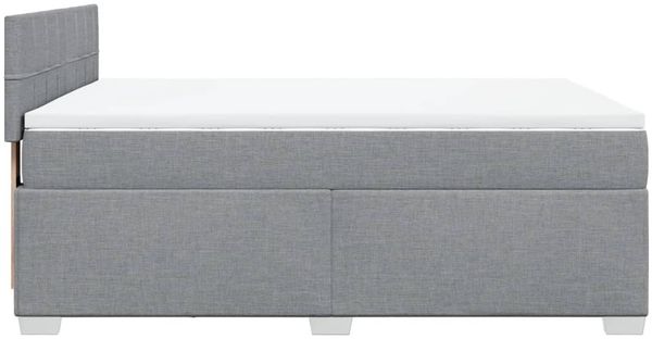 vidaXL Boxspringbett mit Matratze Hellgrau 140x190 cm Stoff 3288183 Bild 11