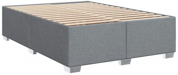 vidaXL Boxspringbett mit Matratze Hellgrau 140x190 cm Stoff 3288183 Bild 8