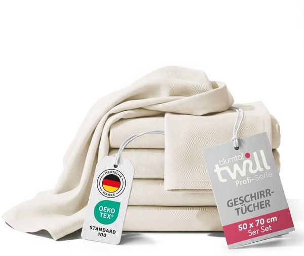Blumtal Geschirrtuch 5er Set Premium Geschirrtücher Baumwolle 50x70 cm, (5-tlg), Ultra saugstarke zertifizierte Geschirrhandtücher (230gsm)