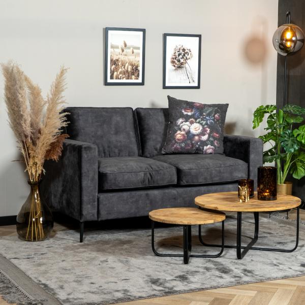 Bronx71 Samt Sofa 2-Sitzer Florida anthrazit Bild 2