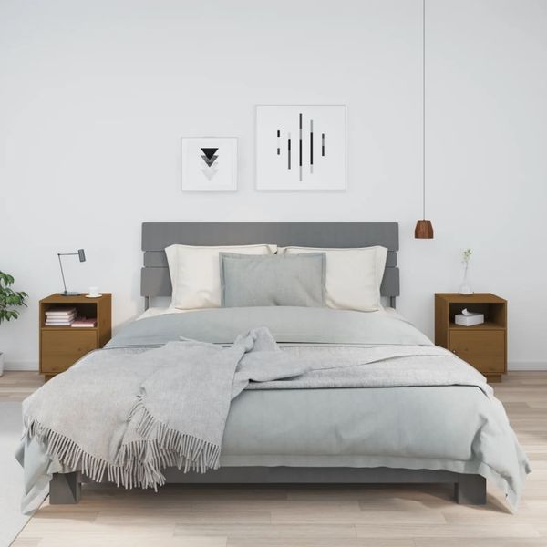 Nachttische 2 Stk. Honigbraun 40 x 34 x 55 cm Massivholz Kiefer [818322]