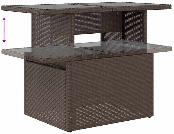 vidaXL 8-tlg. Garten-Sofagarnitur mit Kissen Braun Poly Rattan Akazie 3326525 Bild 8