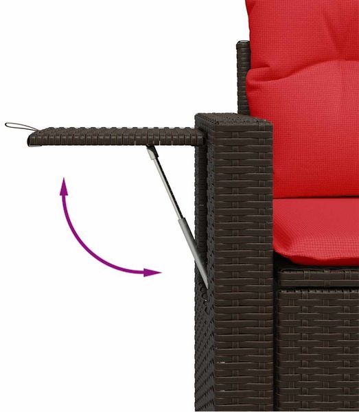 vidaXL 8-tlg. Garten-Sofagarnitur mit Kissen Braun Poly Rattan Akazie 3326525 Bild 9