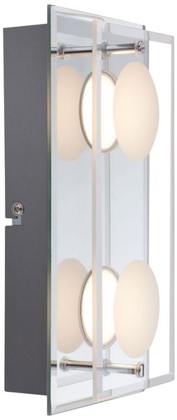 LED Wandlampe, Chrom, Glas, L 24 cm, ALEXIA