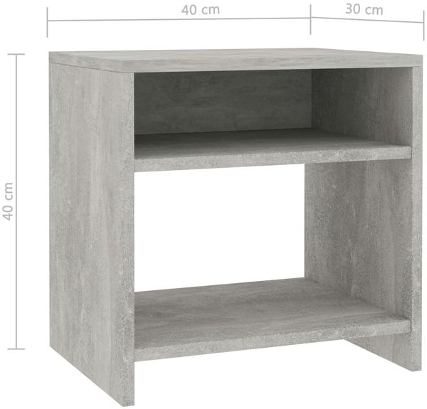 vidaXL Nachttische 2 Stk. Betongrau 40 x 30 x 40 cm Spanplatte [800018] Bild 6