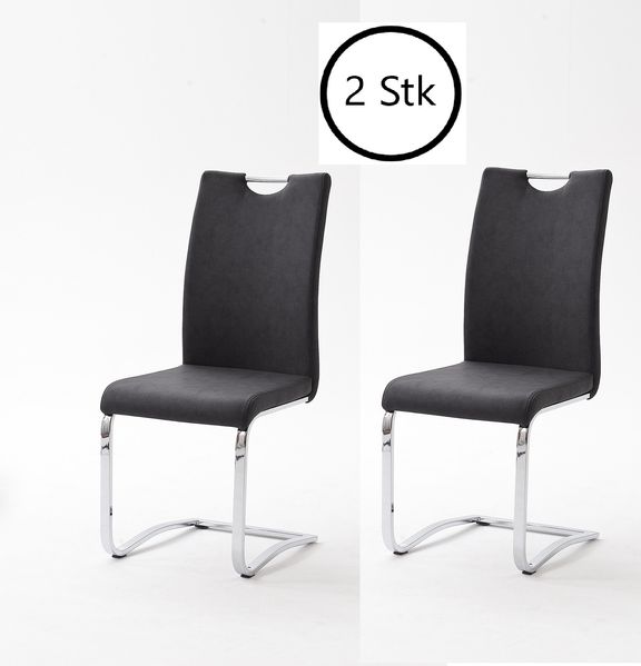 Freischwinger >TIRANA< 2er-Set in anthrazit - 43x100x57cm (BxHxT)