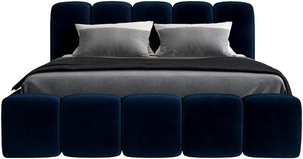 A&J MöbelLand 'Sonic' Polsterbett, Polyester, Königsblau, 90 x 200, mit Lattenrost, mit Bettkasten Bild 3