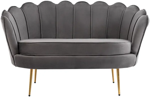 Vente-unique - DANDELION Sofa SamtStoff Grau - B 73 cm x H 78 cm x L 124 cm
