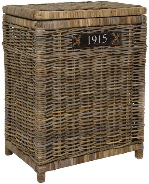 VIVANNO Wäschekorb Rattan CESTO Rechteckig - Natur Geflochten (1 St), 50 x 35 x 66 cm