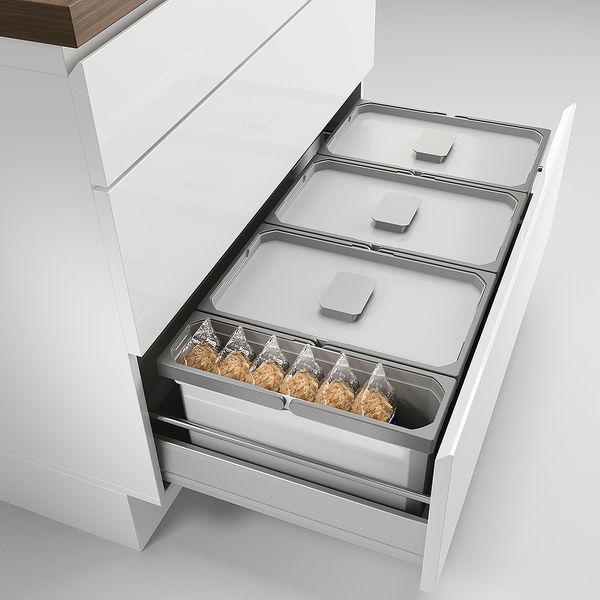 Abfallsorter Cox Box 220/900-3 mit 3-fach Trennung für 90 cm Schrankbreite, 44,5 (3x13 + 1x5,5) Liter / Abfalleimer / Mülleimer
