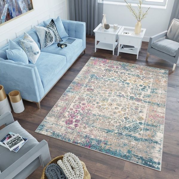 Tapiso Kinderteppich LAZUR, rechteckig, Höhe: 9 mm, Kurzflor, modern Design