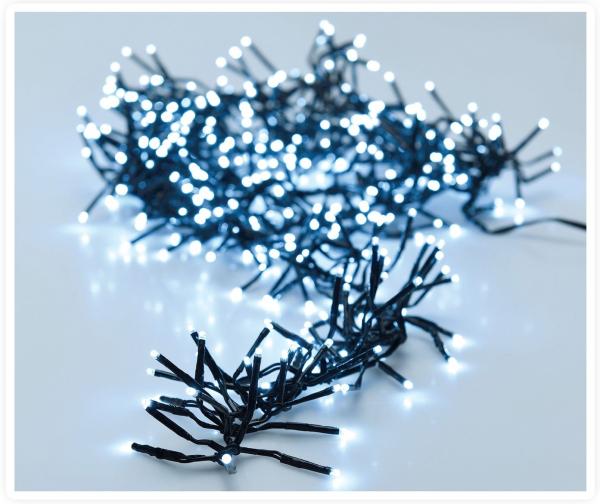 Spetebo LED-Lichterkette Büschel Lichterkette kalt weiß - 11 m / 1512 LED, 1512-flammig, Baum Beleuchtung mit Controller und Speicherchip – Indoor / Outdoor