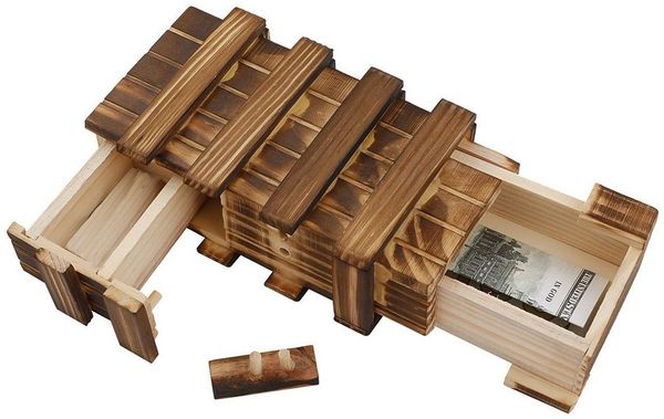 CLTYQ Geschenkbox Holz Geschenkbox – Magische Rätselbox mit 2 sicheren Fächern, Puzzle Box für Geschenke,Schmuck und Geld,Perfekt für Hochzeit