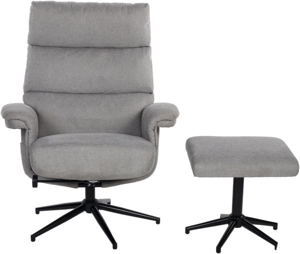 Relaxsessel >Zalea< (2-teilig) inkl. Hocker, steingrau - 87x108x82 (BxHxT)