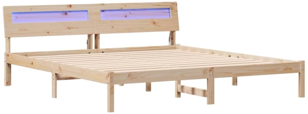vidaXL Bettrahmen mit Kopfteil Braun 200 x 200 cm Massives Kiefernholz 3385742