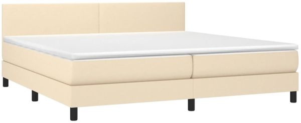 Boxspringbett mit Matratze & LED Stoff Creme 200x200 cm, Härtegrad: H2 [3133026] Bild 3