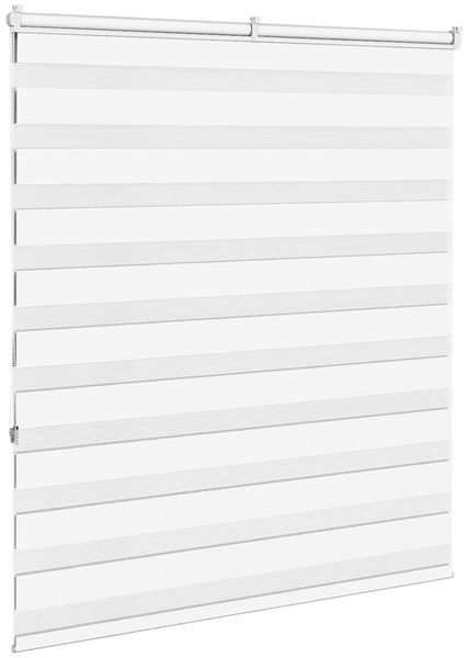 vidaXL Doppelrollo Weiß 120x150 cm Stoffbreite 115,9 cm Polyester 4014759 Bild 4