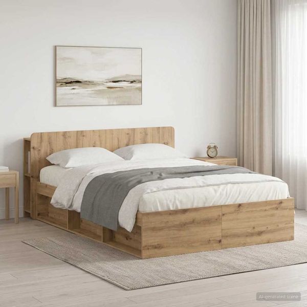 vidaXL Bettgestell mit Stauraum Artisan-Eiche 135 x 190 cm 3433367