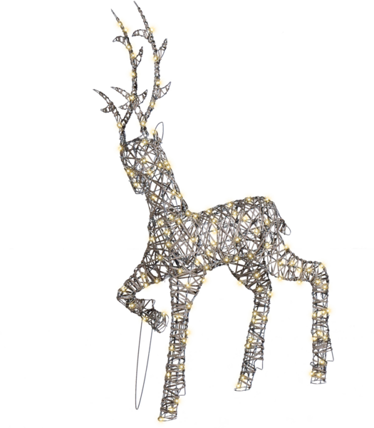 Gartendekoration LED HUSAVIK Rentier 140 cm Silber