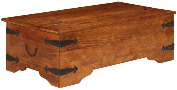 vidaXL Couchtisch Massivholz mit Honigfarbenem Finish 110x55x35 cm 245654
