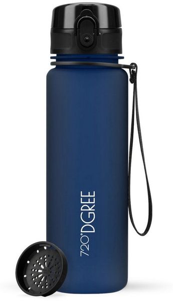 720°DGREE Trinkflasche Trinkflasche uberBottle softTouch mit Sieb sapphire blue 0,5l