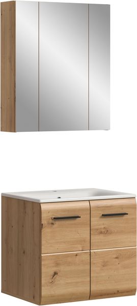 Badkombination (B/H/T: 60x185x46 cm) in Artisan Oak Nachbildung und Artisan Oak Nachbildung
