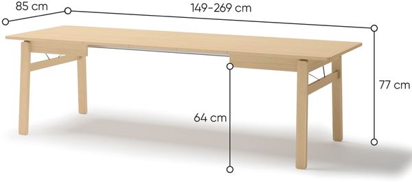 Selsey 'Plot' Esstisch ausziehbar, Helle Eiche-Optik, ca. 75 x 149–269 x 85 cm Bild 5