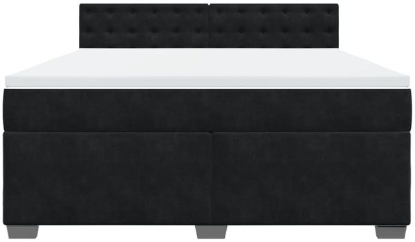 vidaXL Boxspringbett mit Matratze Schwarz 180x200 cm Samt 3288692 Bild 6