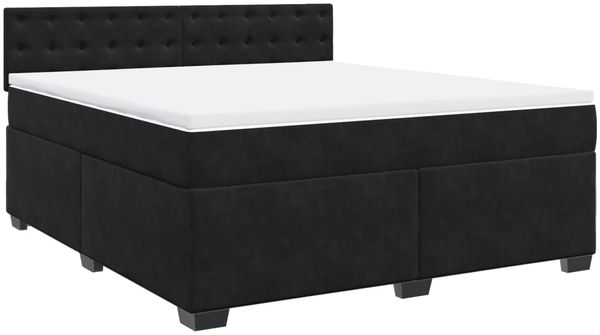 vidaXL Boxspringbett mit Matratze Schwarz 180x200 cm Samt 3288692 Bild 3