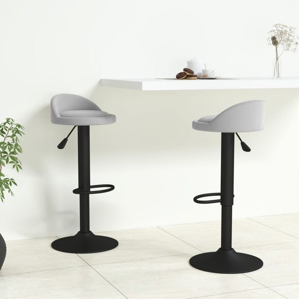 vidaXL Barhocker 2 Stk. Hellgrau Samt [333601]