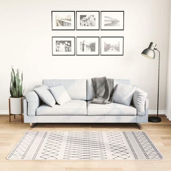 vidaXL Teppich Waschbar 80x150 cm Schwarz und Weiß 337970