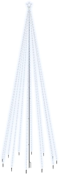 vidaXL LED-Weihnachtsbaum mit Erdnägeln Kaltweiß 732 LEDs 500 cm 343559