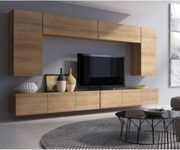 Lomadox Wohnwand CAIRNS-132, (6-St), in Eiche Nb, Modern, grifflos Bild 6