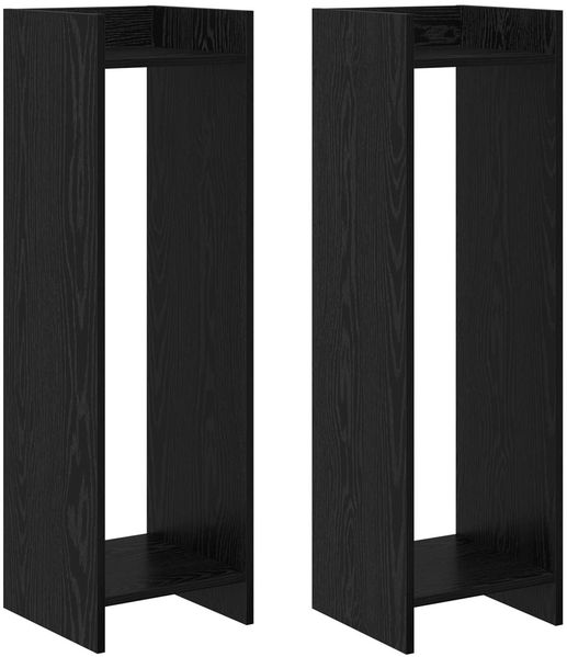 vidaXL Pflanzenständer mit Regal 2 pcs Schwarze Eiche 30 x 30 x 100 cm 899565 Bild 2