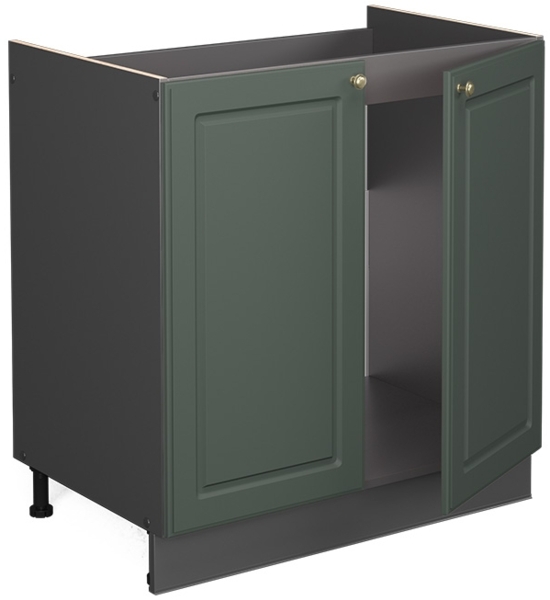 Spülenunterschrank Fame-Line Grün-Gold Landhaus 80 cm , AP Marmor Vicco