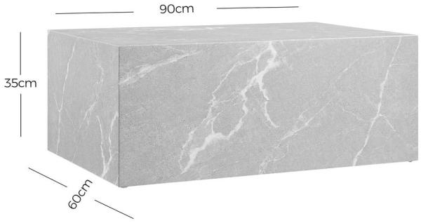 Rechteckiger Couchtisch in Marmoroptik