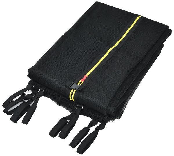 COSTWAY Ø366cm Trampolin Sicherheitsnetz für Gartentrampoline, Ersatznetz innenliegend mit Reißverschluss und Schnallen, 8 Stangen, Netzhöhe 180 cm