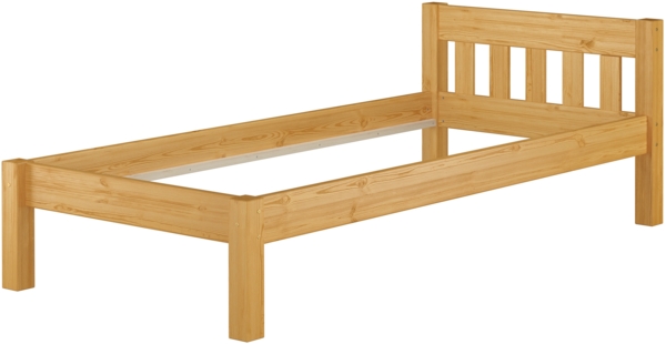 Einzelbett Kiefer in Eicheton gebeizt 90x200 Zubehör wählbar V-60.38-09EFederleisten und Matratze