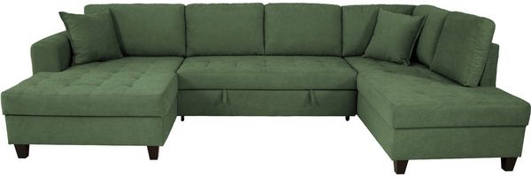Trends by HG Wohnlandschaft Moritz U-Form, B: 324 cm, mit Bettfunktion, Bettkasten & Zierkissen